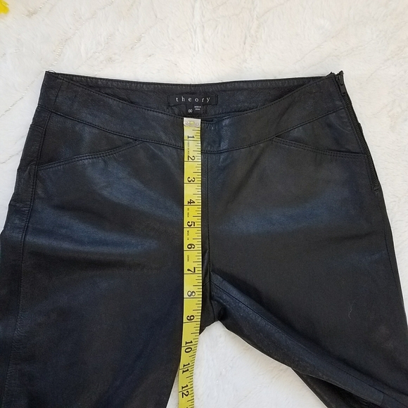 Theory Shimona Lambskin Leather Flare Pants - Picture 6 of 12